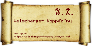 Weiszberger Koppány névjegykártya